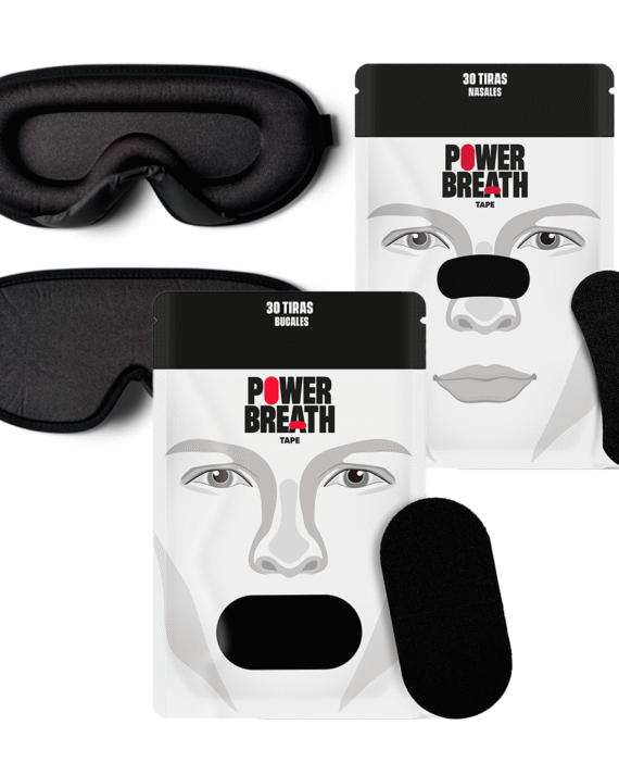 Antifaz Blackout + Tira Nasal + Tira Bucal en Negro